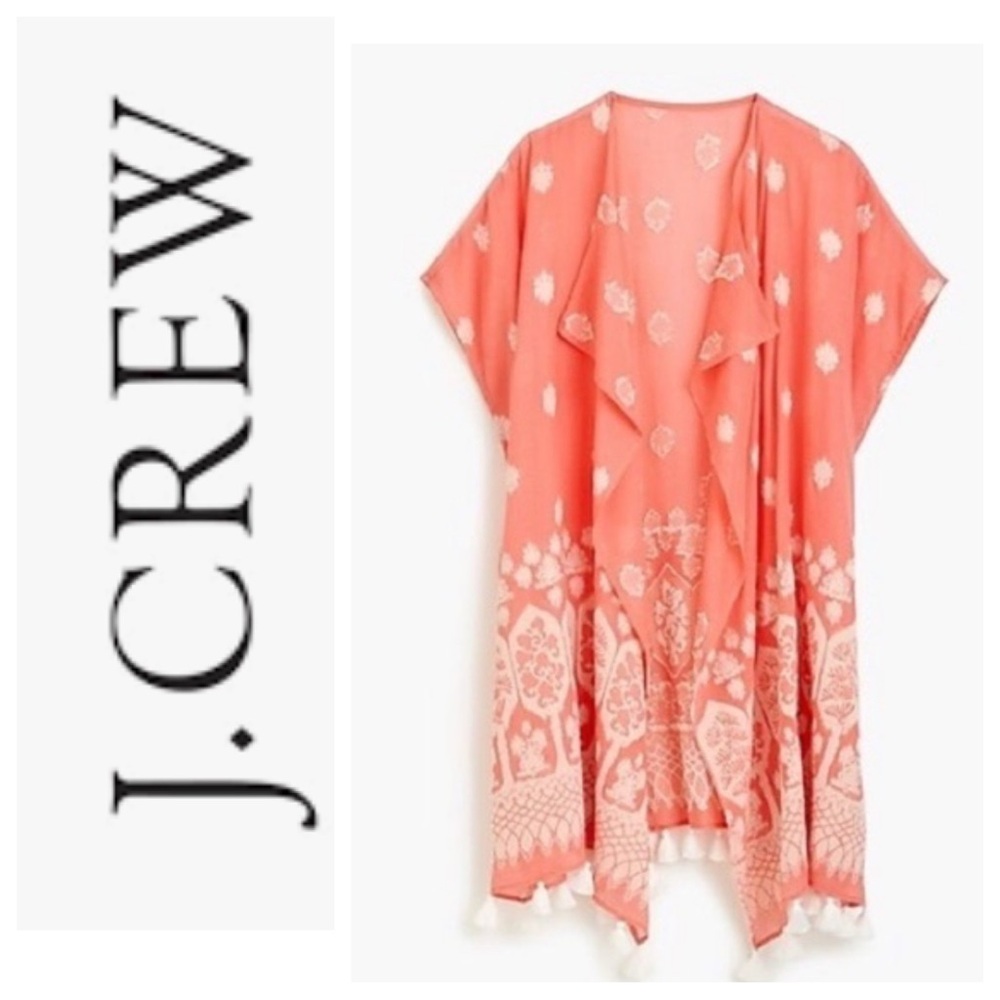 J. Crew Jacquard Embroidered Swim Cover Up